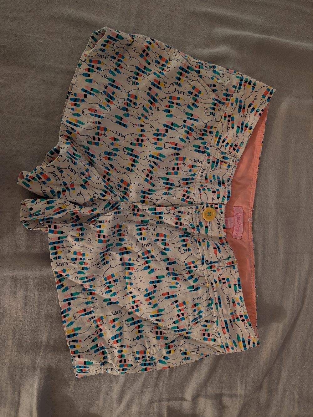 Lilly Pulitzer Multicolor Print Women's Shorts with Coral Waistband